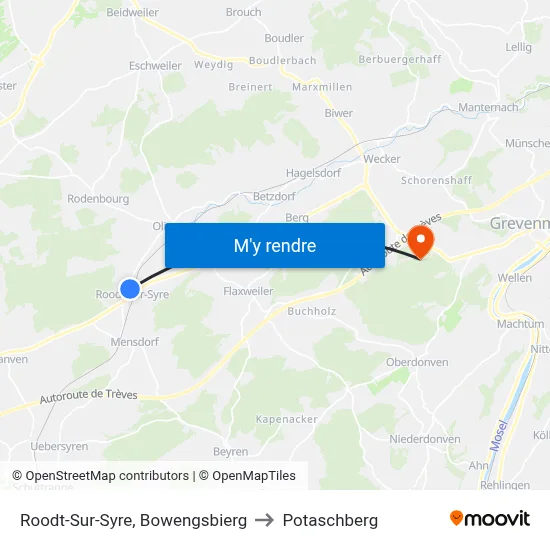 Roodt-Sur-Syre, Bowengsbierg to Potaschberg map