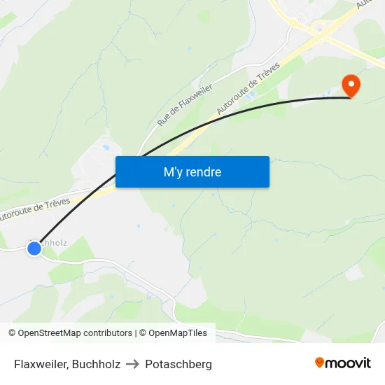 Flaxweiler, Buchholz to Potaschberg map