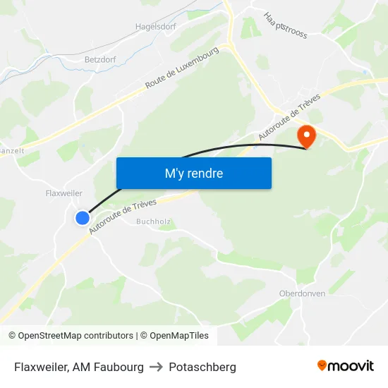 Flaxweiler, AM Faubourg to Potaschberg map