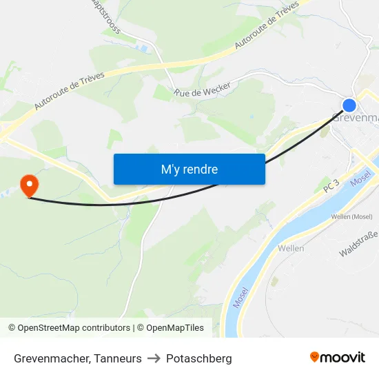 Grevenmacher, Tanneurs to Potaschberg map