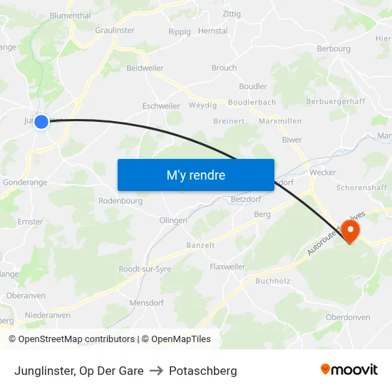 Junglinster, Op Der Gare to Potaschberg map