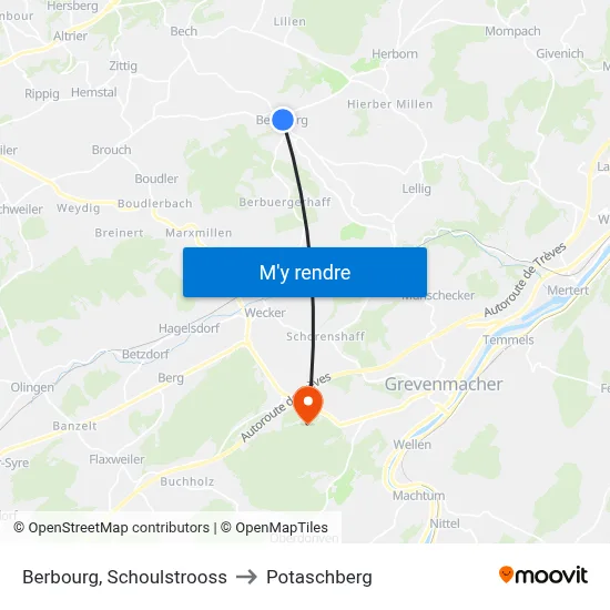 Berbourg, Schoulstrooss to Potaschberg map