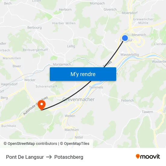 Pont De Langsur to Potaschberg map