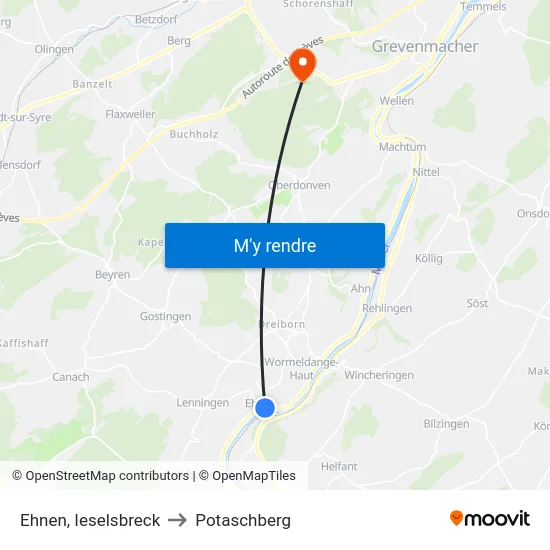 Ehnen, Ieselsbreck to Potaschberg map