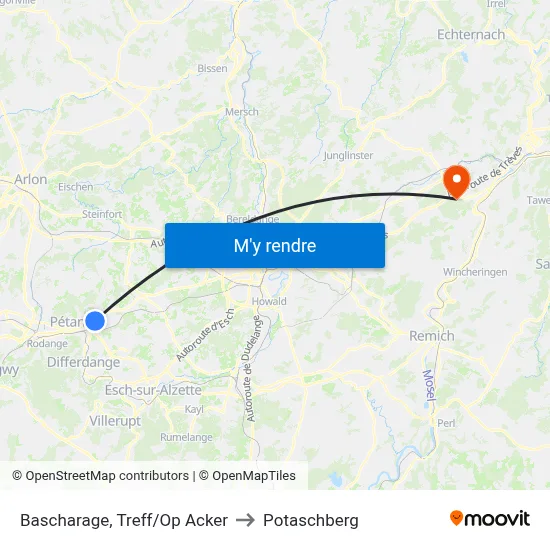 Bascharage, Treff/Op Acker to Potaschberg map