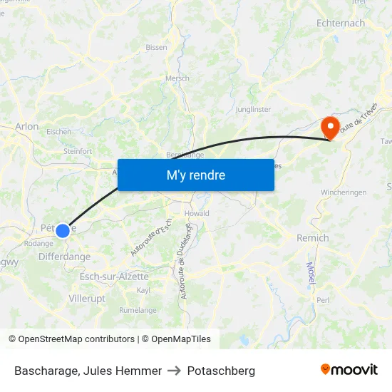 Bascharage, Jules Hemmer to Potaschberg map