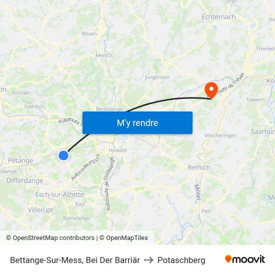 Bettange-Sur-Mess, Bei Der Barriär to Potaschberg map