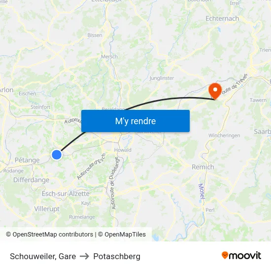 Schouweiler, Gare to Potaschberg map