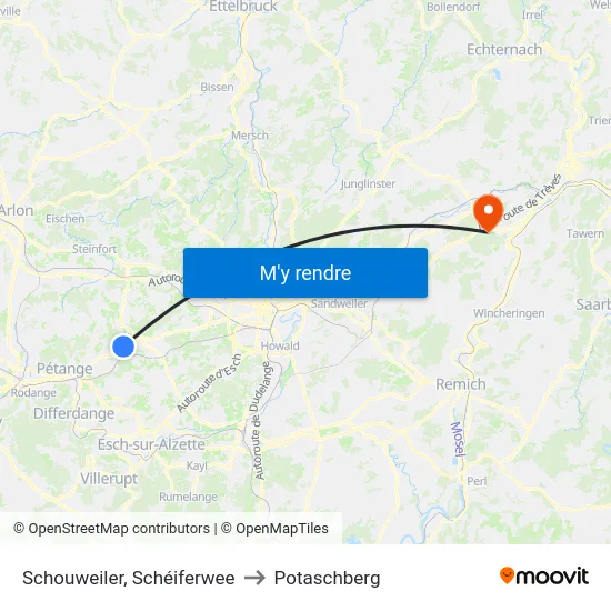 Schouweiler, Schéiferwee to Potaschberg map