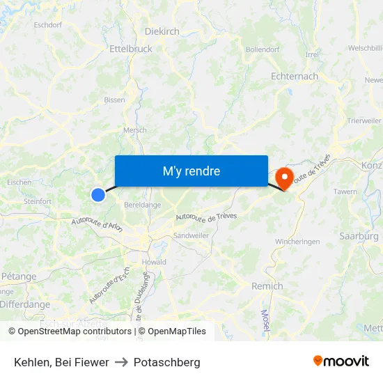 Kehlen, Bei Fiewer to Potaschberg map