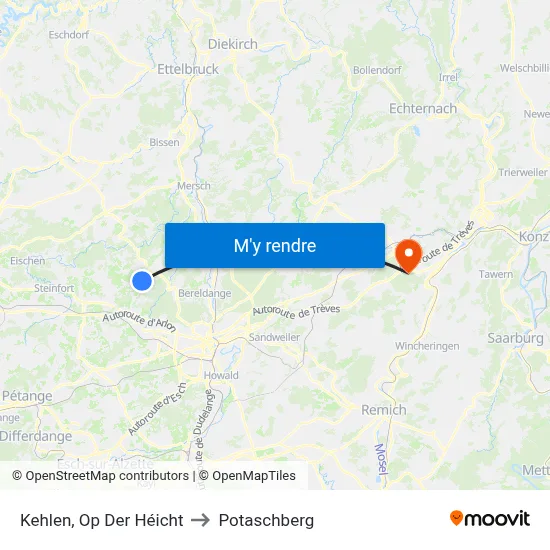 Kehlen, Op Der Héicht to Potaschberg map