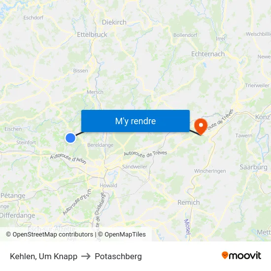 Kehlen, Um Knapp to Potaschberg map