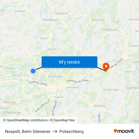 Nospelt, Beim Gliesener to Potaschberg map
