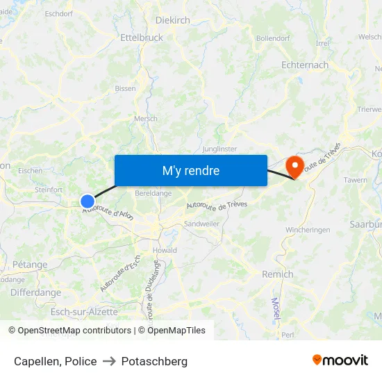 Capellen, Police to Potaschberg map