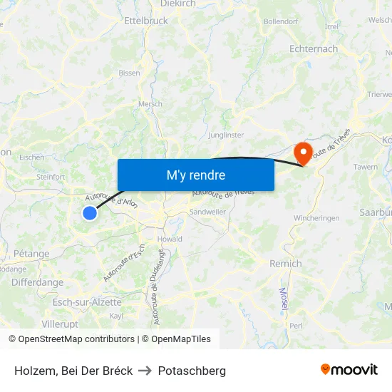 Holzem, Bei Der Bréck to Potaschberg map