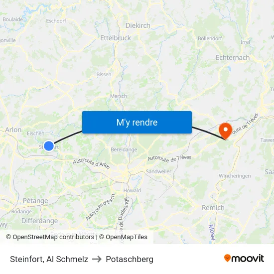 Steinfort, Al Schmelz to Potaschberg map