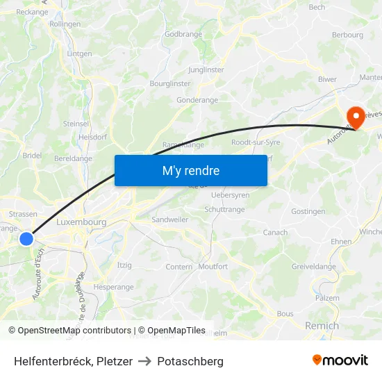 Helfenterbréck, Pletzer to Potaschberg map