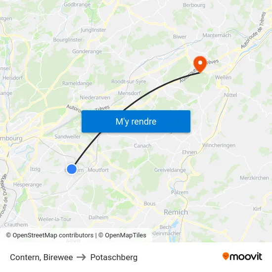 Contern, Birewee to Potaschberg map