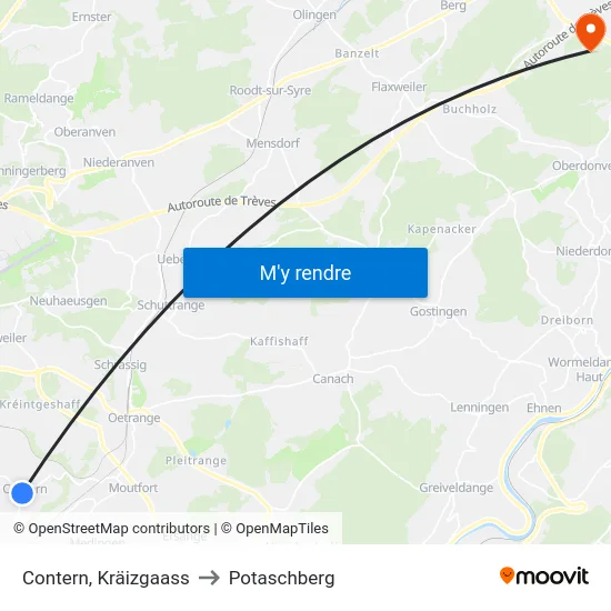 Contern, Kräizgaass to Potaschberg map