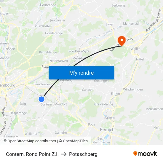 Contern, Rond Point Z.I. to Potaschberg map