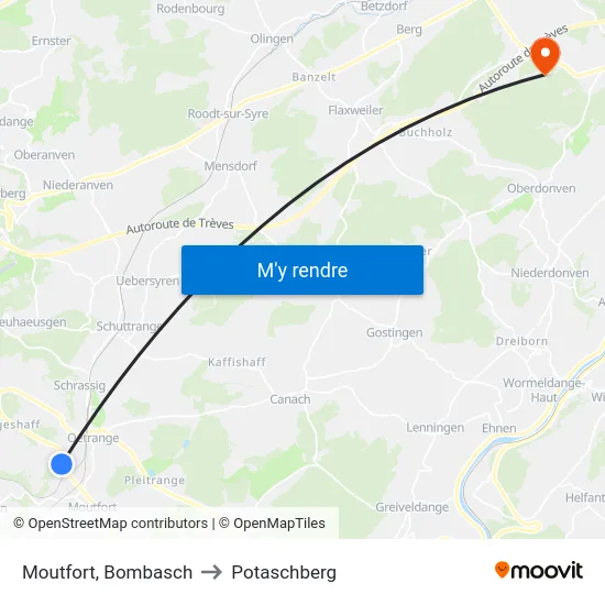 Moutfort, Bombasch to Potaschberg map