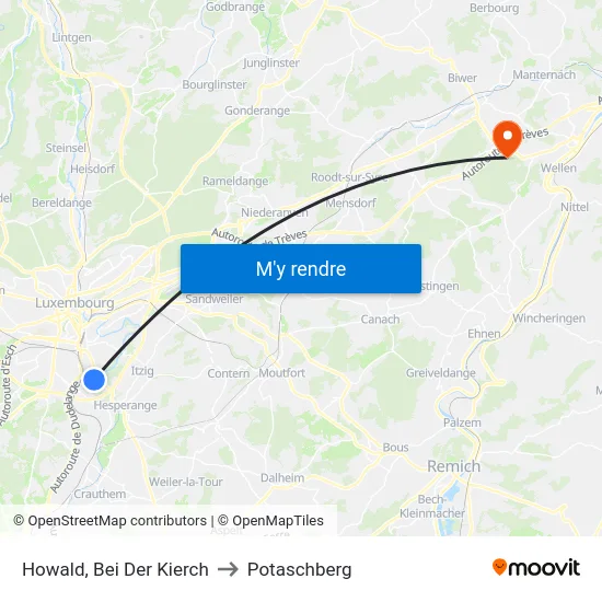 Howald, Bei Der Kierch to Potaschberg map