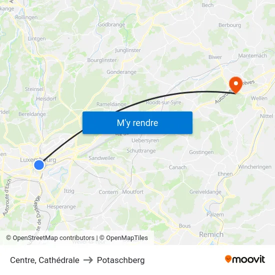 Centre, Cathédrale to Potaschberg map