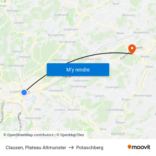 Clausen, Plateau Altmunster to Potaschberg map