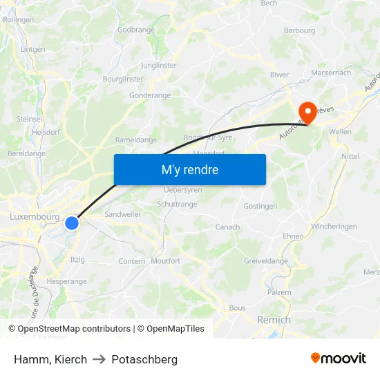Hamm, Kierch to Potaschberg map