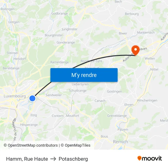Hamm, Rue Haute to Potaschberg map