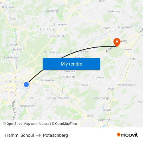 Hamm, Schoul to Potaschberg map