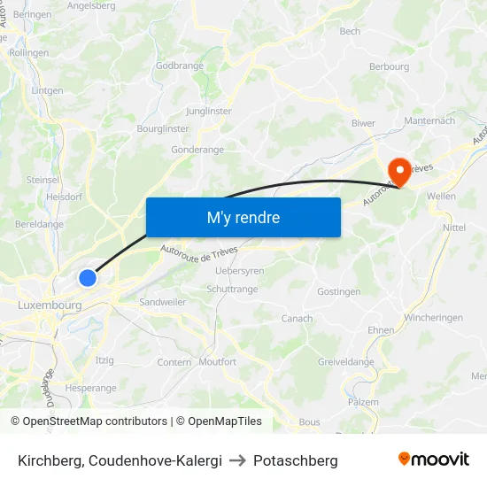 Kirchberg, Coudenhove-Kalergi to Potaschberg map