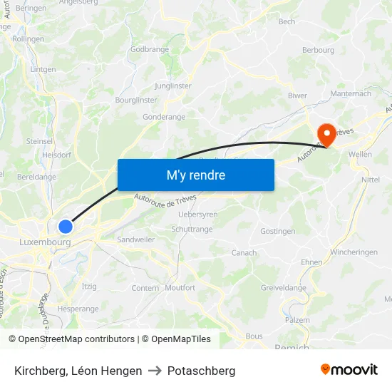 Kirchberg, Léon Hengen to Potaschberg map