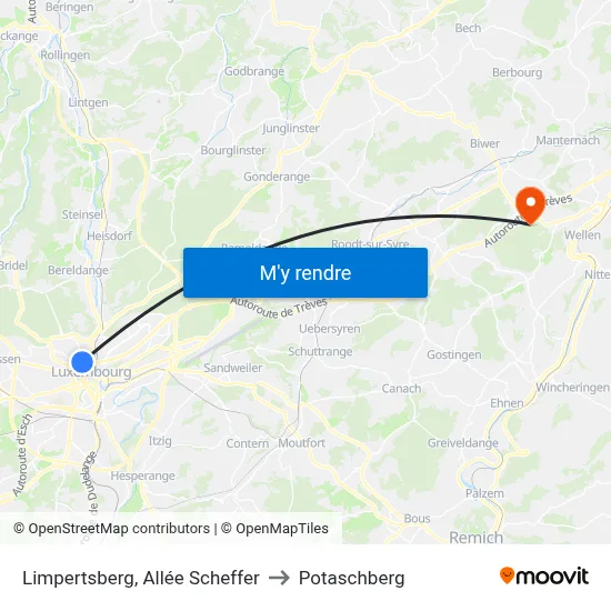 Limpertsberg, Allée Scheffer to Potaschberg map