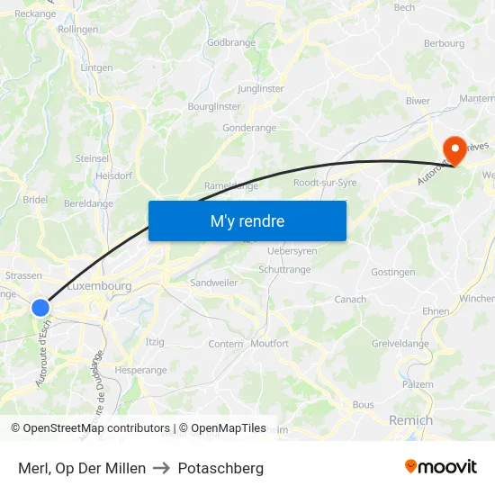 Merl, Op Der Millen to Potaschberg map