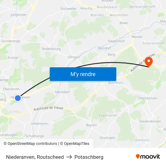 Niederanven, Routscheed to Potaschberg map