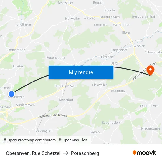 Oberanven, Rue Schetzel to Potaschberg map