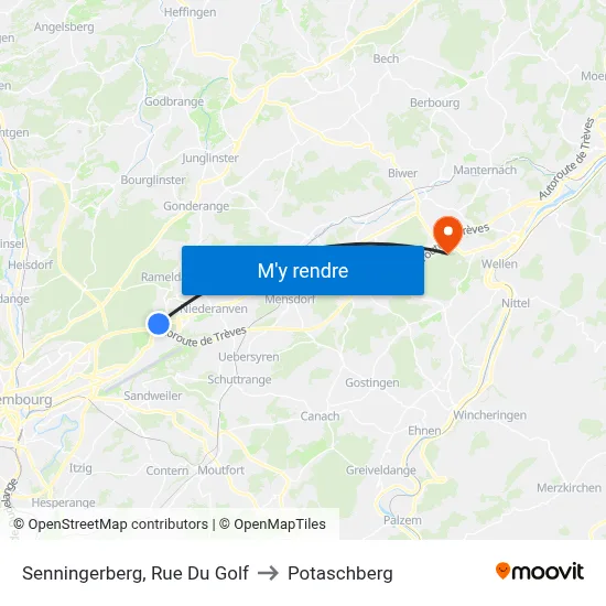 Senningerberg, Rue Du Golf to Potaschberg map