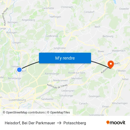 Heisdorf, Bei Der Parkmauer to Potaschberg map