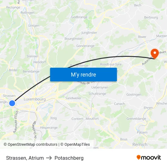 Strassen, Atrium to Potaschberg map