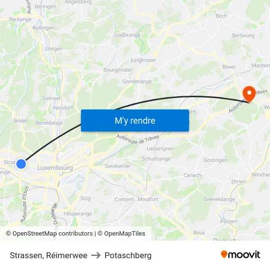Strassen, Réimerwee to Potaschberg map