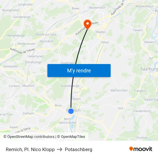 Remich, Pl. Nico Klopp to Potaschberg map