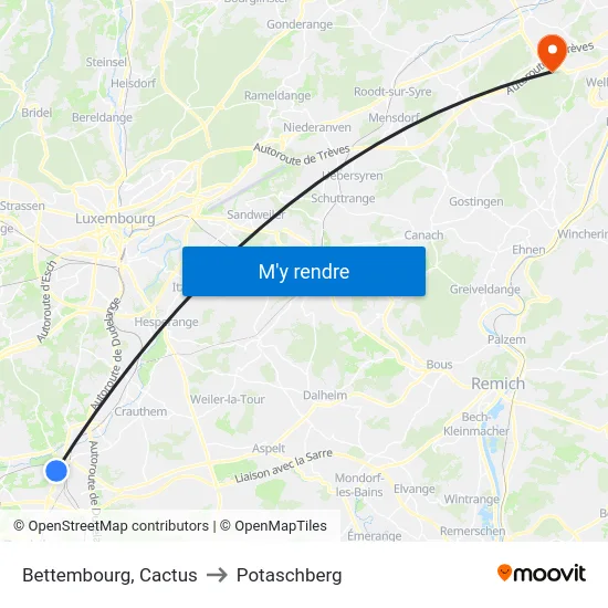 Bettembourg, Cactus to Potaschberg map