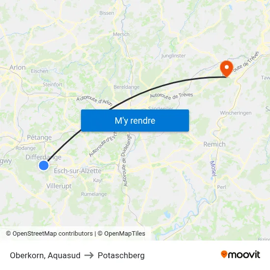 Oberkorn, Aquasud to Potaschberg map