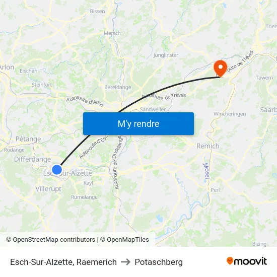 Esch-Sur-Alzette, Raemerich to Potaschberg map