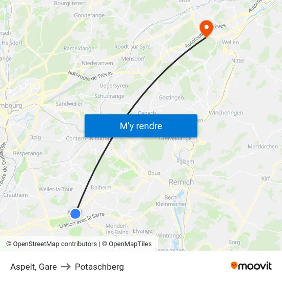 Aspelt, Gare to Potaschberg map