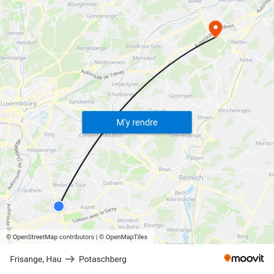 Frisange, Hau to Potaschberg map