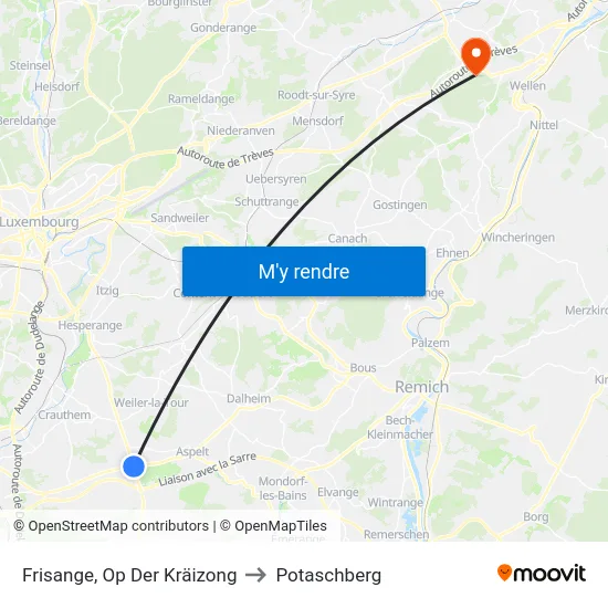 Frisange, Op Der Kräizong to Potaschberg map