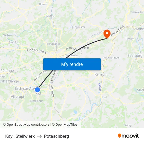 Kayl, Stellwierk to Potaschberg map