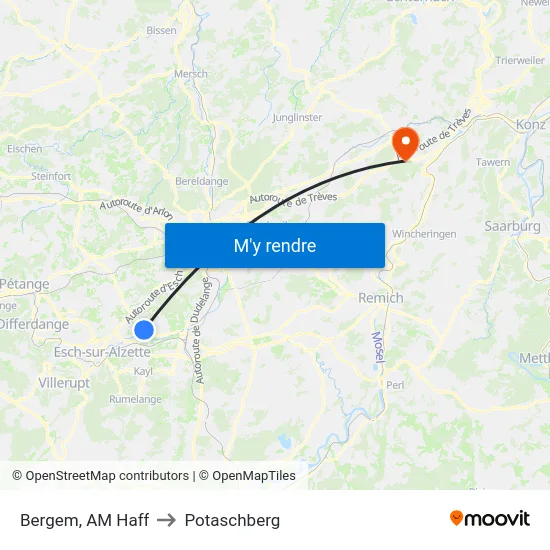 Bergem, AM Haff to Potaschberg map
